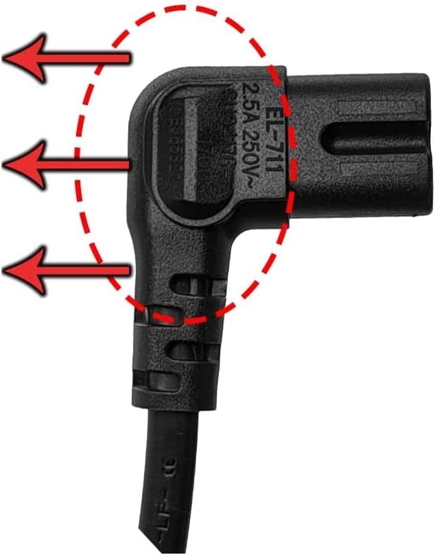90 Degree Right Angle UK Plug to Figure 8 C7 Power Cord Cable
