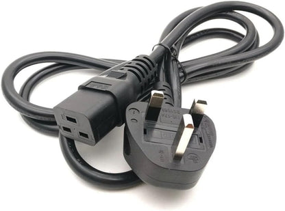 1.8M/2.5M IEC C19 to UK SG 16A 250V Power Cord 3Pin with Safety Mark - Black