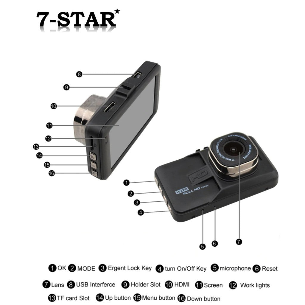 3" 1080P Front Car Camera DVR Dashcam Recorder | DC-FH06