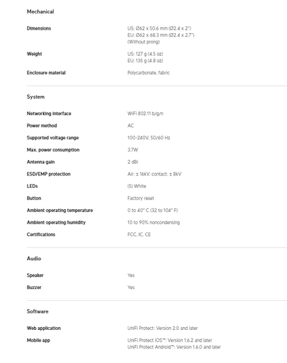 Ubiquiti Unifi UP Chime UP-Chime WiFi Smart Chime