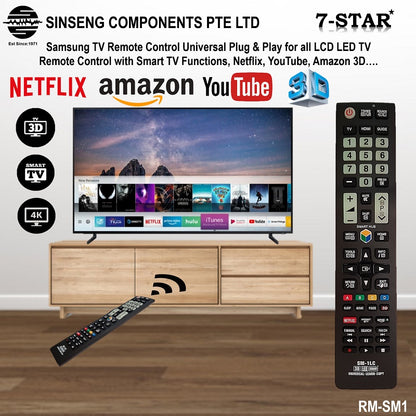 Samsung TV Remote for LCD/LED with Smart Functions | RMSM1