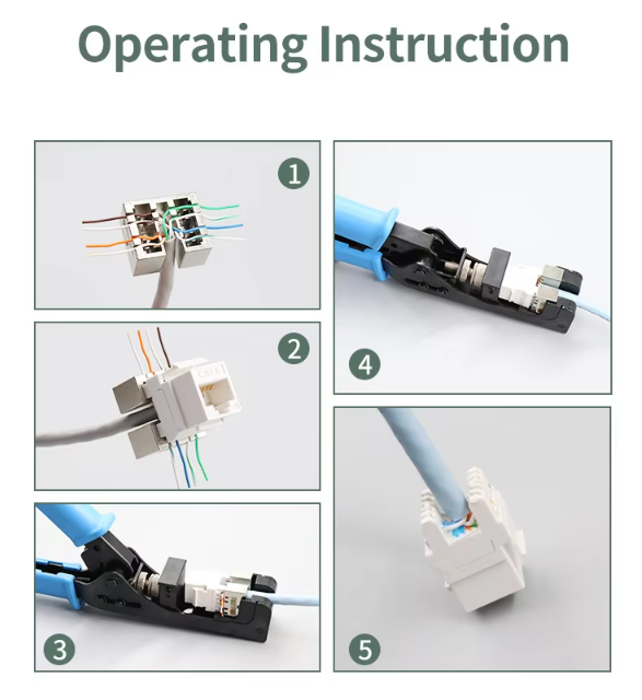 90-Degree Keystone Jacks Punch Down Network Tool Crimper Kit | CT-HS5098