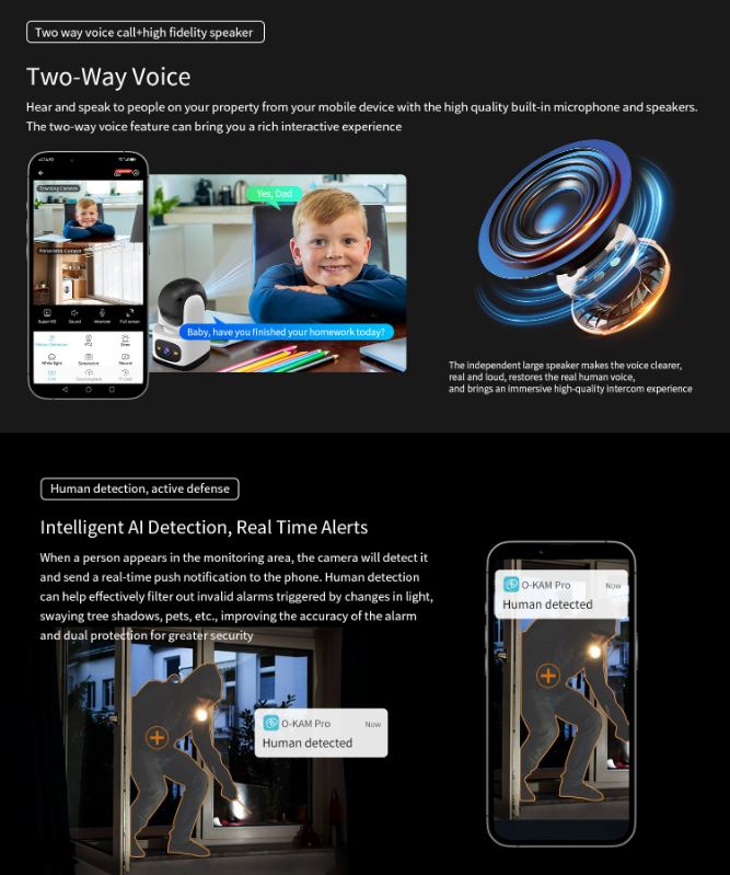 Dual Lens Dual View Full Color PT Smart IP Camera | VS-CS995DR