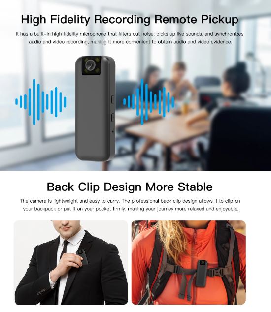 4G SIM Body Camera 1296P HD Portable Security Camera with 1500mAh Battery | VS-CB77/4G
