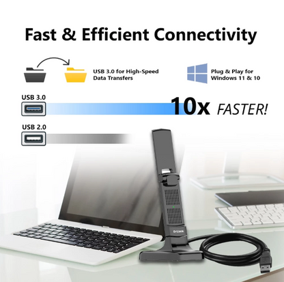 D-Link Wireless AX3000 WiFi 6 High Gain USB 3.0 WiFi Adapter | DWA-X3030