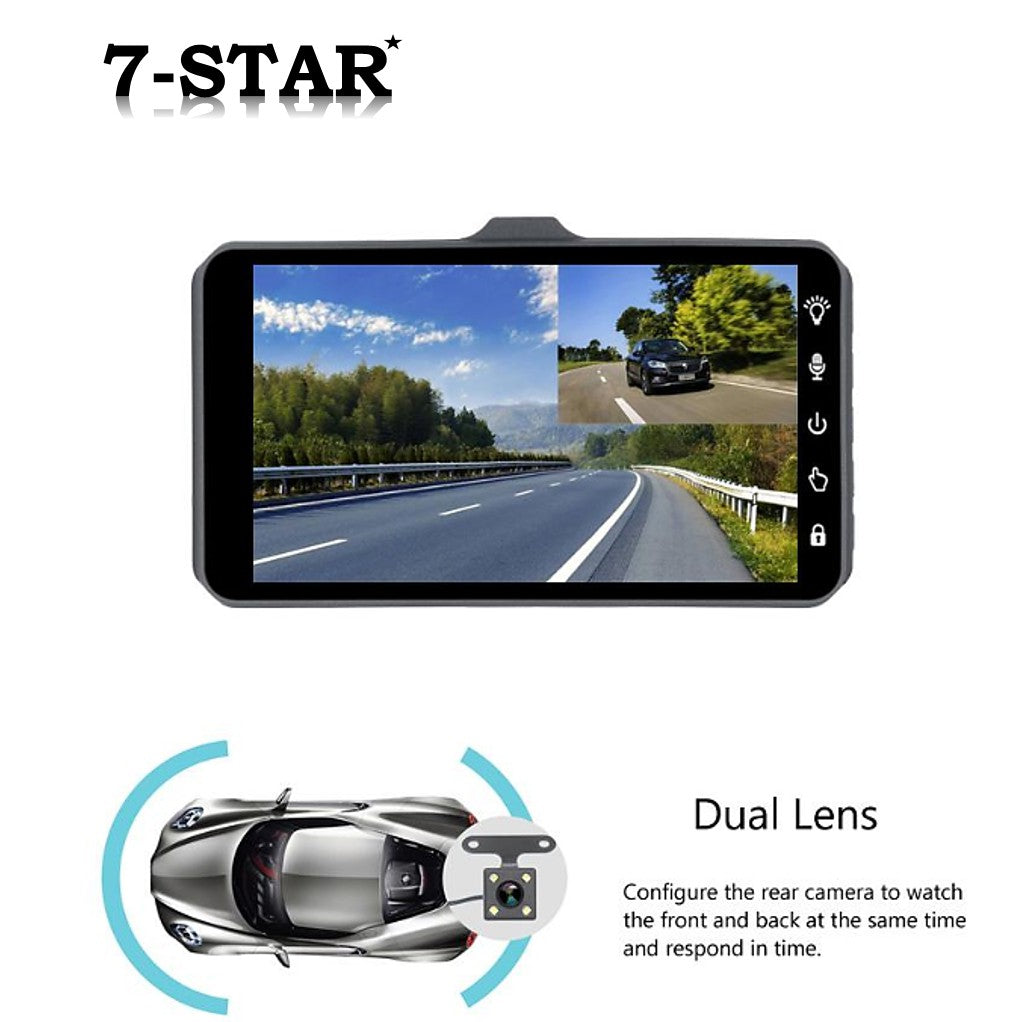 4"Touch Screen Dual-Lens Dashcam Front & Back Camera DVR | DCZ16D-2