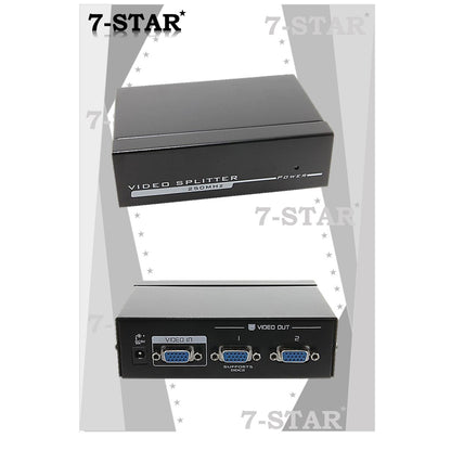 2-Way VGA Splitter | Distributes Video to LCD, PC, Projector Screens, 250MHz | VD02