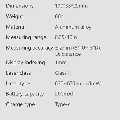 Laser Distance Meter 40M / 132ft  | PDLM-340