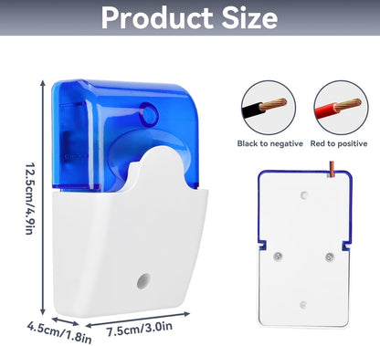 Mini Wired Strobe Warning Siren DC 12V Alarm with Flashing Light & Sound,Security Alarm Horn for Home System (Blue/Red)