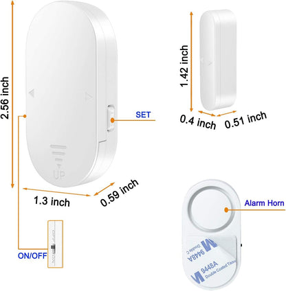2 in 1 Door Window Alarm | Magnetic + Vibration Sensor | 90dB-130dB Volume Adjustment | AS-30DW