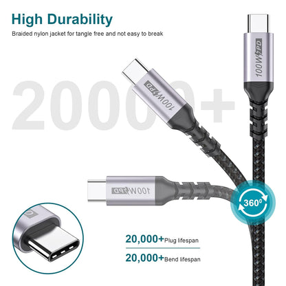 100W USB 3.2 Gen 2 1.5M Type-C to Type-C PD Cable, 10Gbps 4K | 7SC-CA1560B