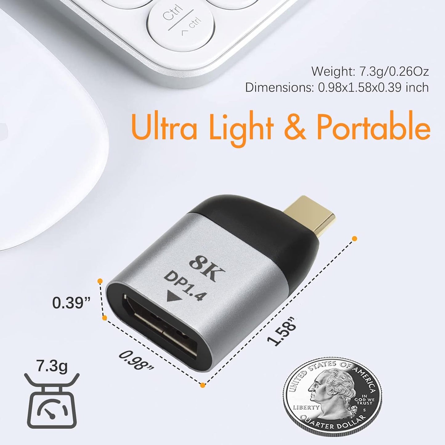 8K Type-C to DP 1.4 DisplayPort Converter | 7S-TCDP