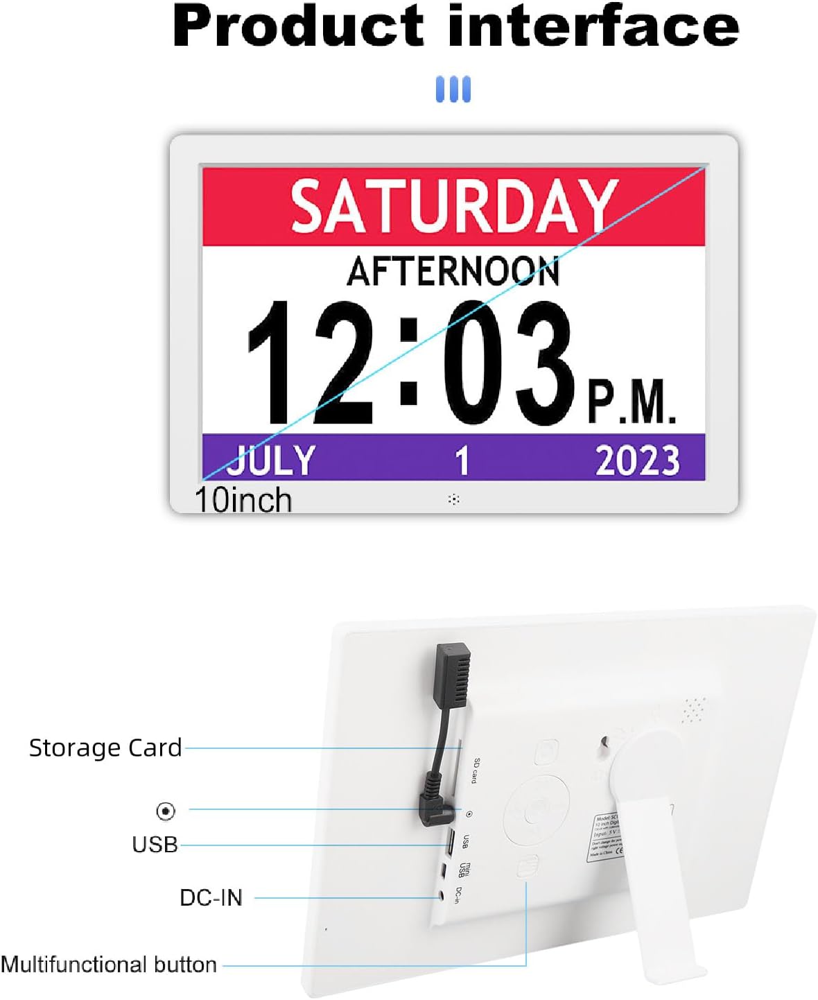 10 Inch Digital Calendar Clock Smart Monitor | LED-SC10S