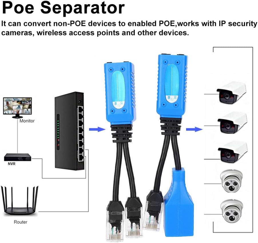 RJ45 Ethernet PoE Combiner/Splitter Cable | POE-3M1F