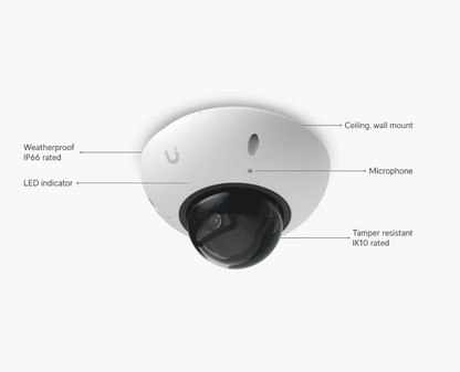 Ubiquiti UniFi G6 Dome White UVC-G6-Dome 4K AI Security Camera