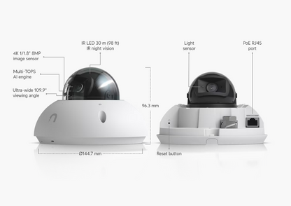 Ubiquiti UniFi G6 Dome White UVC-G6-Dome 4K AI Security Camera