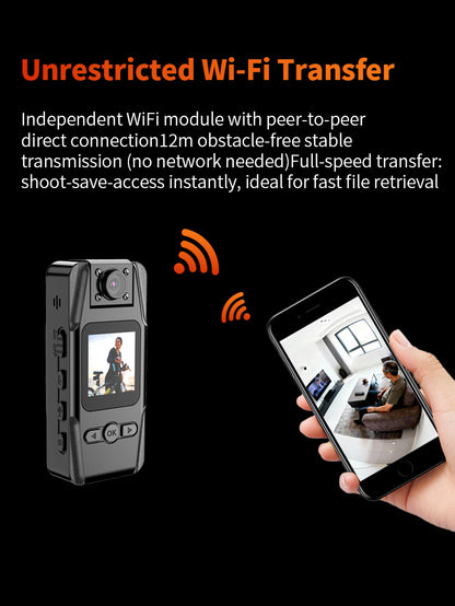 4K HD WiFi Mini Camera Magnetic Back Clip Action Camera with Infrared Night Vision | BC-L16