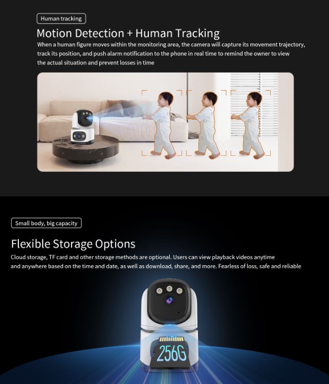 Dual Lens Dual View Full Color PT Smart IP Camera | VS-CS995DR