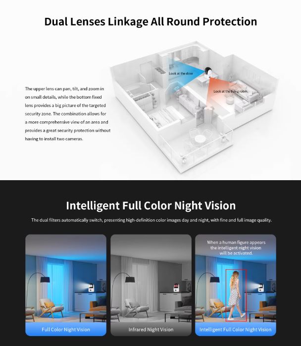 4MP Dual Lens WiFi Camera | Two-Way Audio | VS-CS996DR