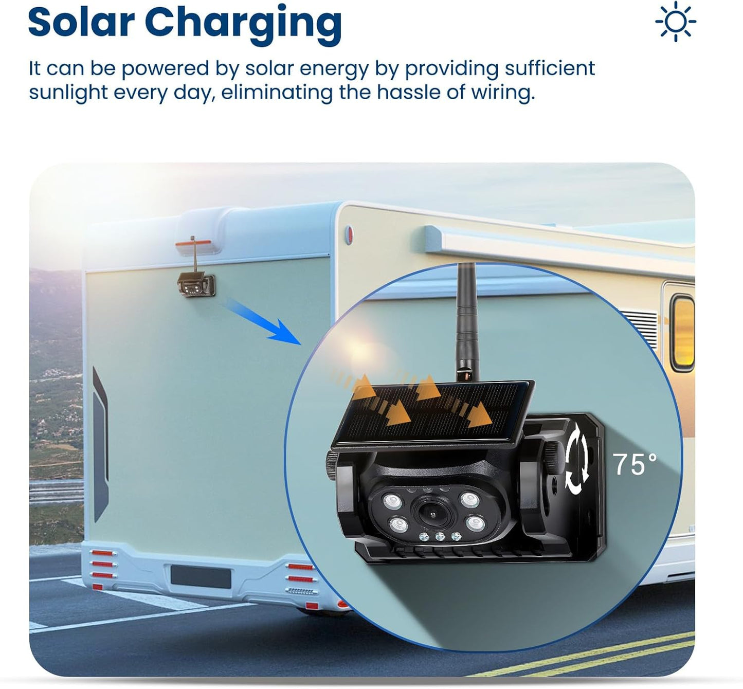 Wireless 4CH 7 Inch IPS Monitor with 1080P Solar Magnetic Backup Camera | LED7041-WSPB