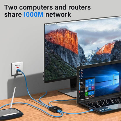 Ethernet Splitter 1 to 3 RJ45 Gigabit LAN Adapter with USB Power