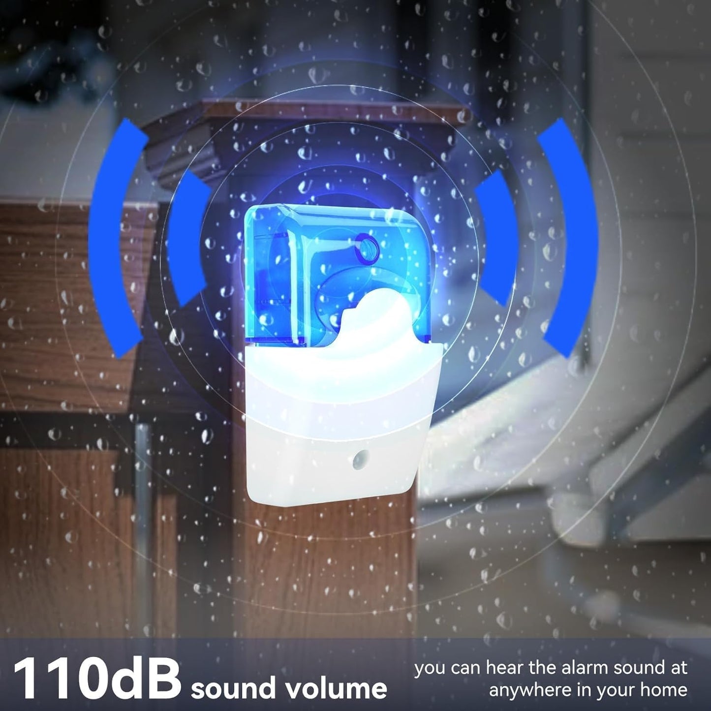 Mini Wired Strobe Warning Siren DC 12V Alarm with Flashing Light & Sound,Security Alarm Horn for Home System (Blue/Red)