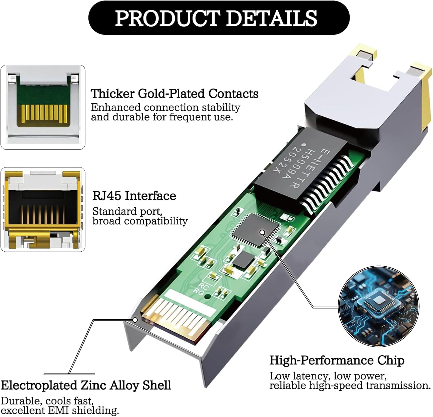 7-STAR* SFP+ to RJ45 10G Transceiver - 10GBASE-T 2.5G/5G/10G SFP+ Module | 7S-SFP+-T-R30