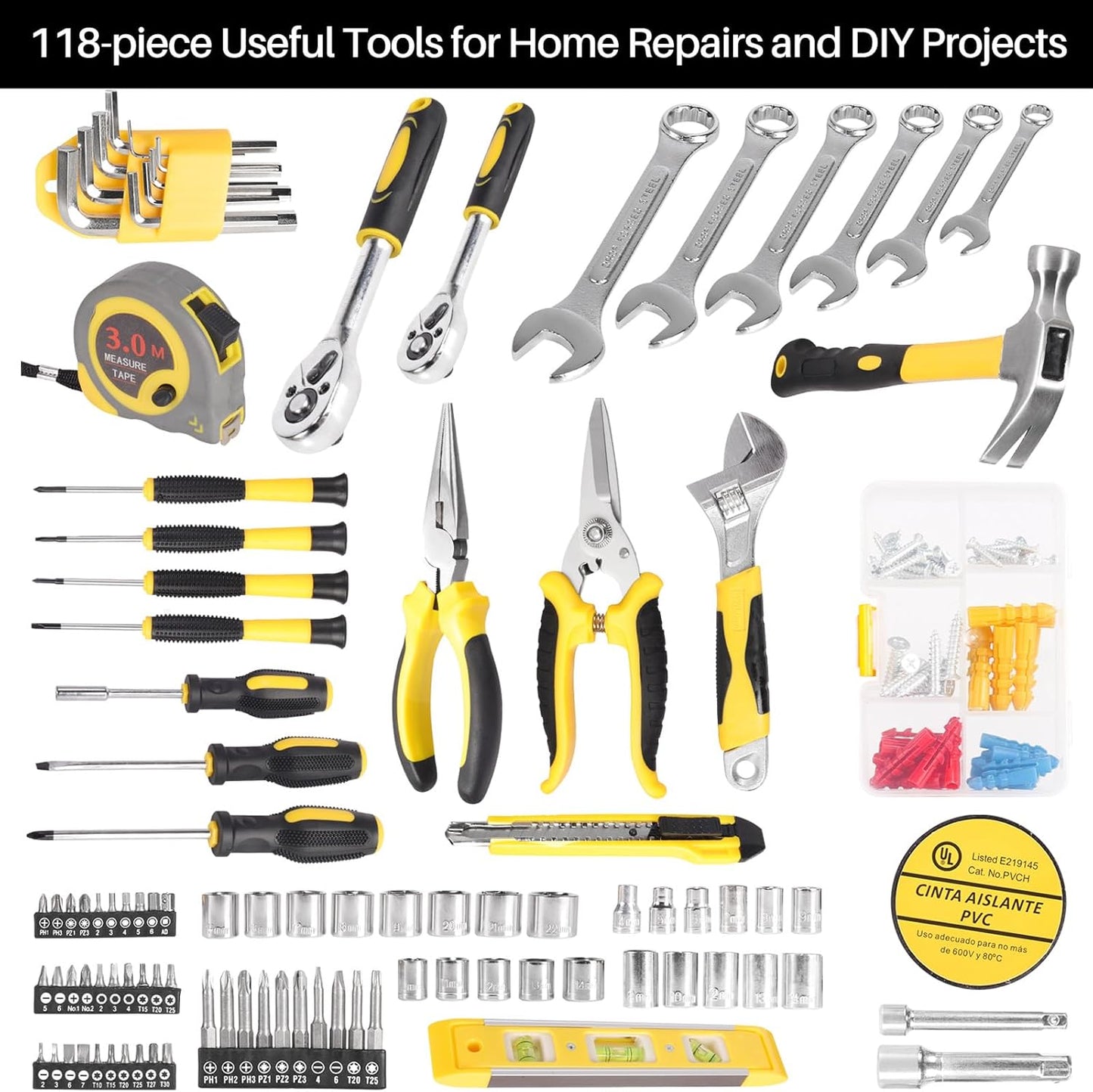 118PCS Household Tools Set with Tool Box | 7STS-Y118