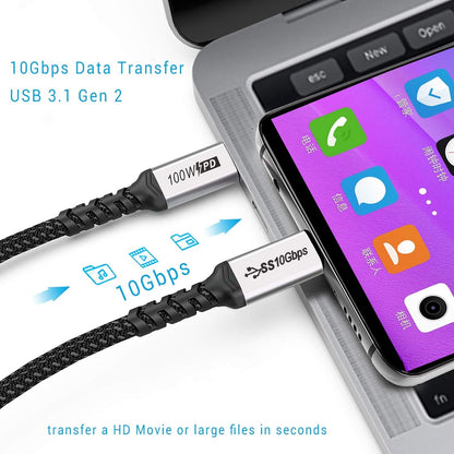 100W USB 3.2 Gen 2 1.5M Type-C to Type-C PD Cable, 10Gbps 4K | 7SC-CA1560B