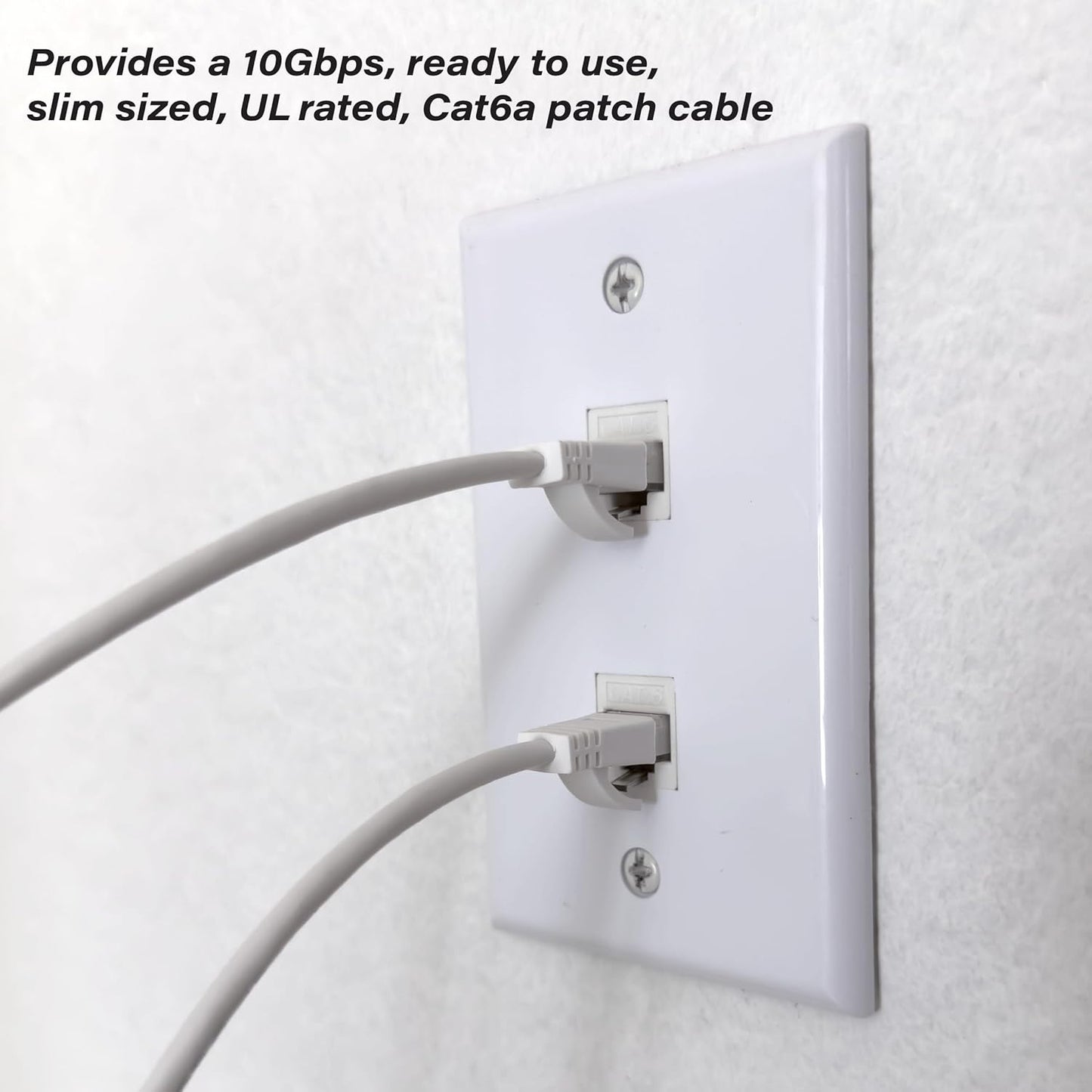 0.5M-20M White Flat CAT6A Ethernet Cable | 10Gbps 500MHz | CBL6A-W