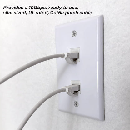 0.5M-20M White Flat CAT6A Ethernet Cable | 10Gbps 500MHz | CBL6A-W