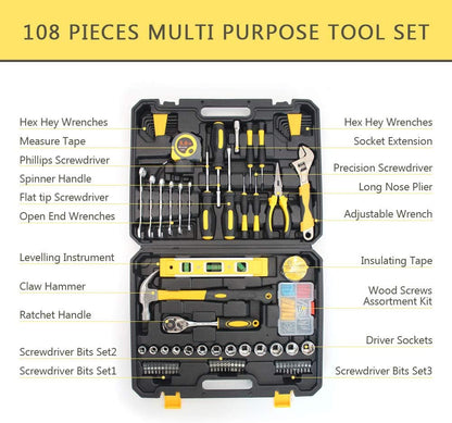 108PCS Household Tools Set with Tool Box | 7STS-Y108