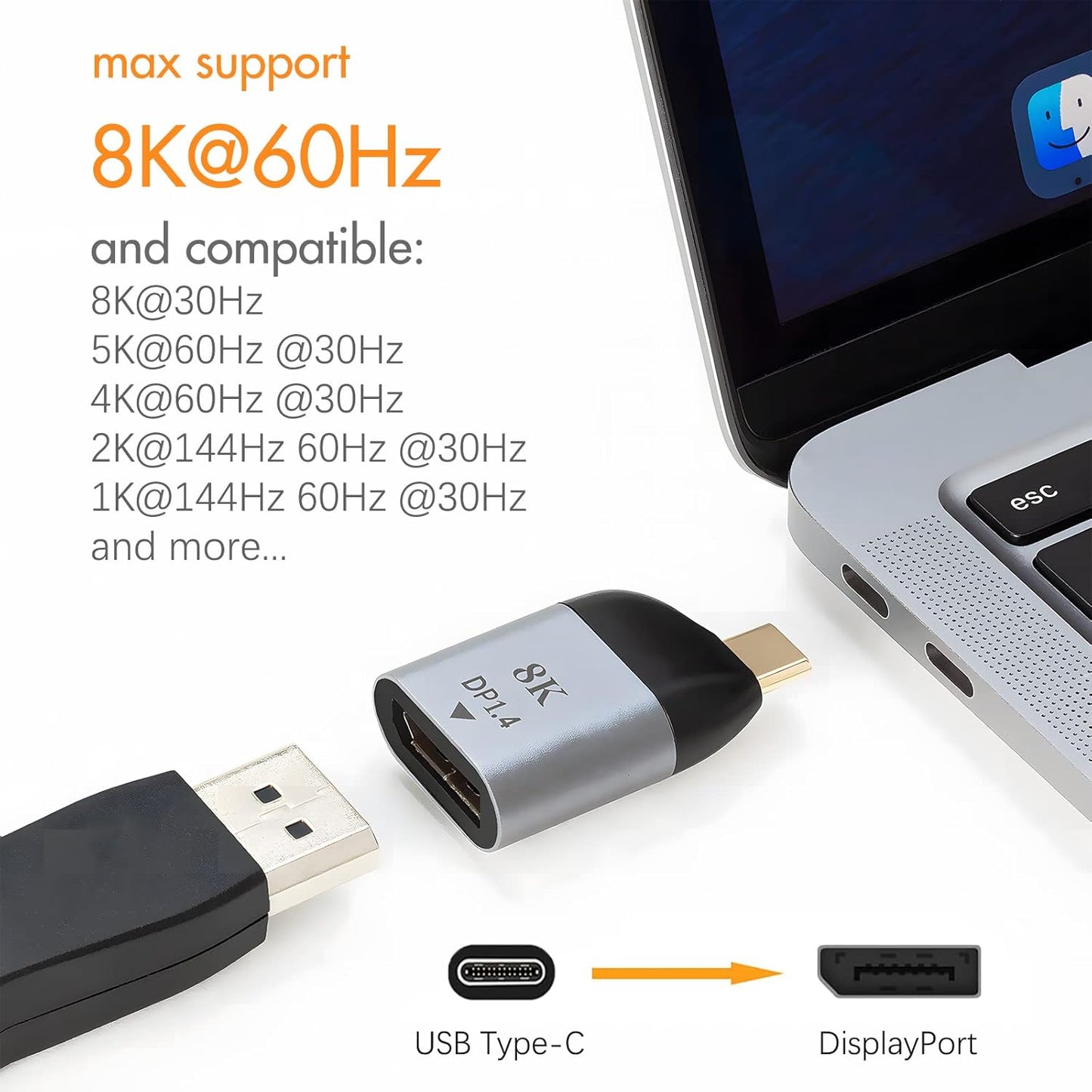 8K Type-C to DP 1.4 DisplayPort Converter | 7S-TCDP