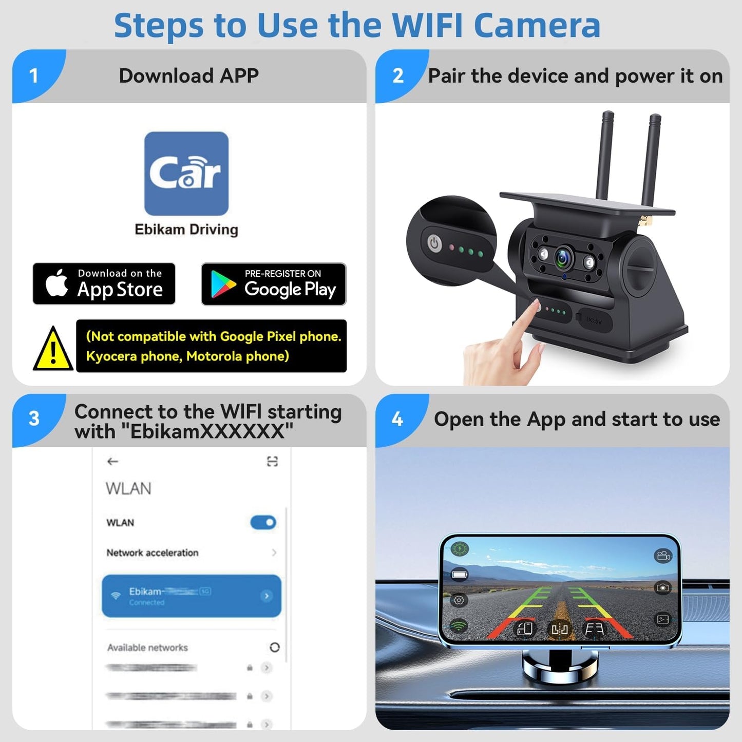 Magnetic Solar WiFi Backup Camera | SC-DFC299-SP