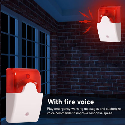 Mini Wired Strobe Warning Siren DC 12V Alarm with Flashing Light & Sound,Security Alarm Horn for Home System (Blue/Red)