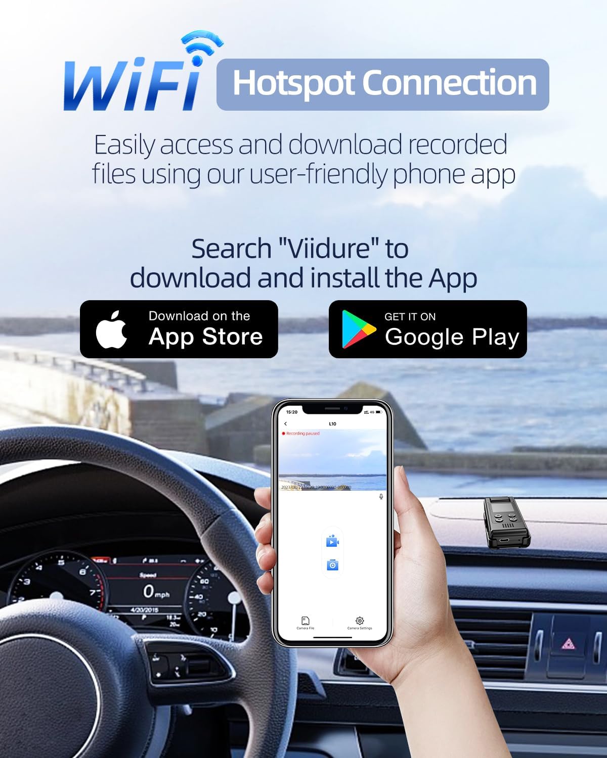 1.3'' Built in Screen WiFi Bodywear Action Camera | APP:Viidure | BC-L10
