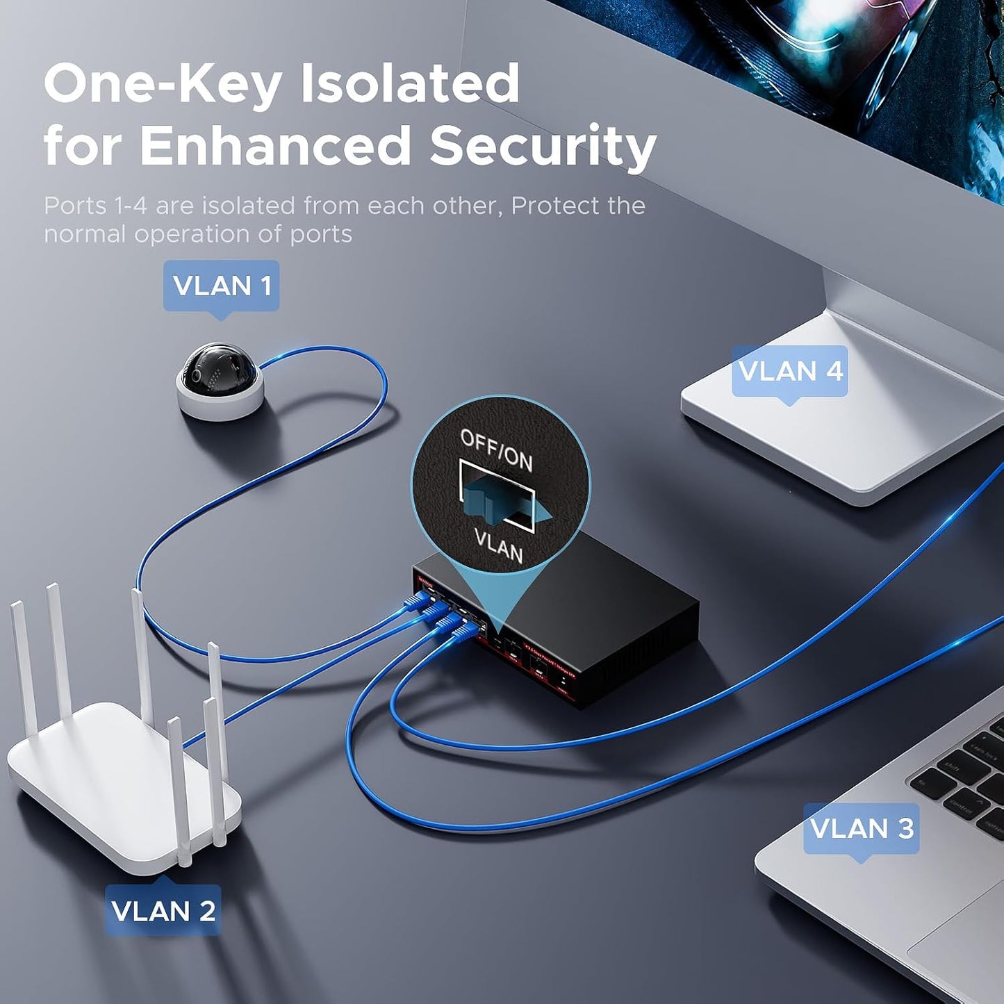 8 Port 2.5G with 1 Port 10Gbps SFP+ Desktop Network Switch | 7SNSR-25G801