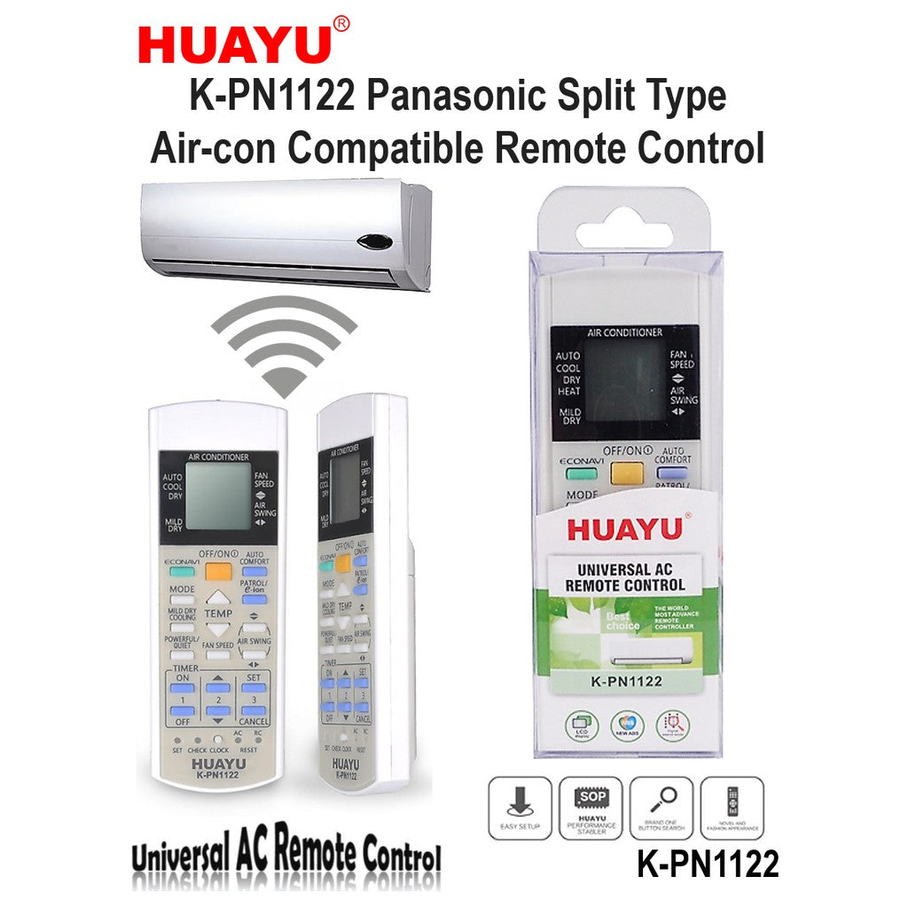 Universal Panasonic Aircon Remote | K-PN1122 | For Split Type AC