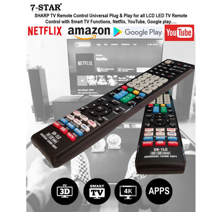 Universal SHARP TV Remote – Plug & Play with Smart Functions | RMSH1