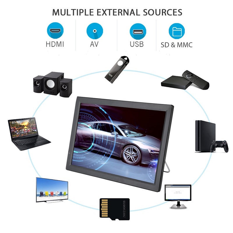 15.4” TFT-LED TV Portable Player, DVBT-T2, HDMI/USB/SD | LED1540