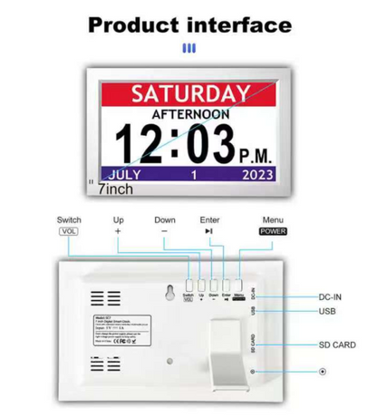 7 Inch Digital Calendar Clock Smart Monitor | LED-SC7S