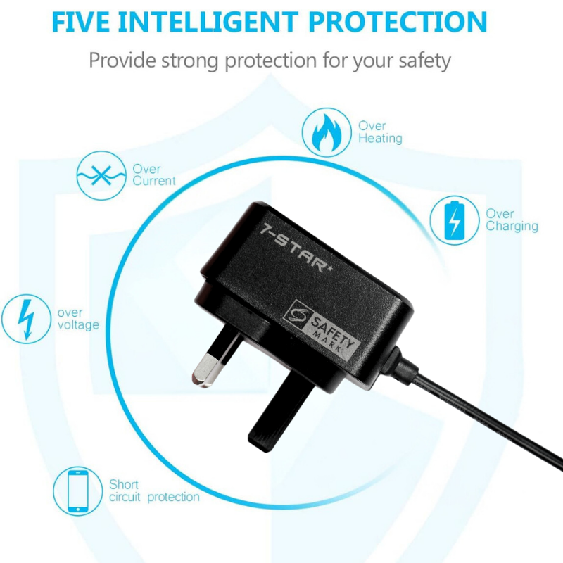 5V 2.5A Type-C USB-C Power Adapter Charger | Black | 7S-AD5V/2.5ATCB(S)