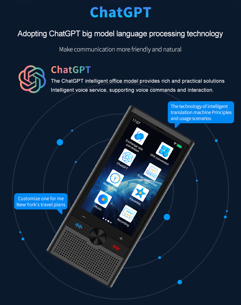 S10 Portable AI Translator with ChatGPT – 4G SIM, 148 Languages, Voice & Photo Translate | AITM-S10