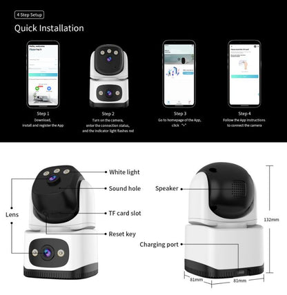 Dual Lens Dual View Full Color PT Smart IP Camera | VS-CS995DR