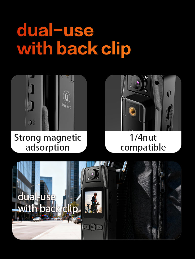 4K HD WiFi Mini Camera Magnetic Back Clip Action Camera with Infrared Night Vision | BC-L16