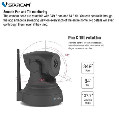 3MP Wireless WiFi IP Camera with IR-Cut Night Vision, 2-Way Audio CCTV Camera | C82R
