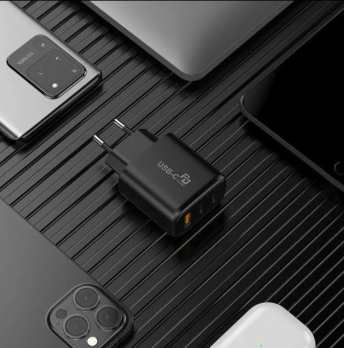 65W GaN PD Charger Adapter | USB Type-C | USB A | Black | 7SPD-60B