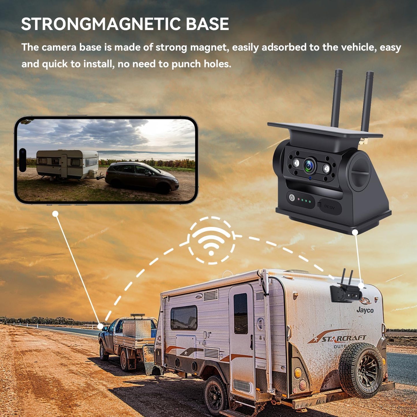 Magnetic Solar WiFi Backup Camera | SC-DFC299-SP