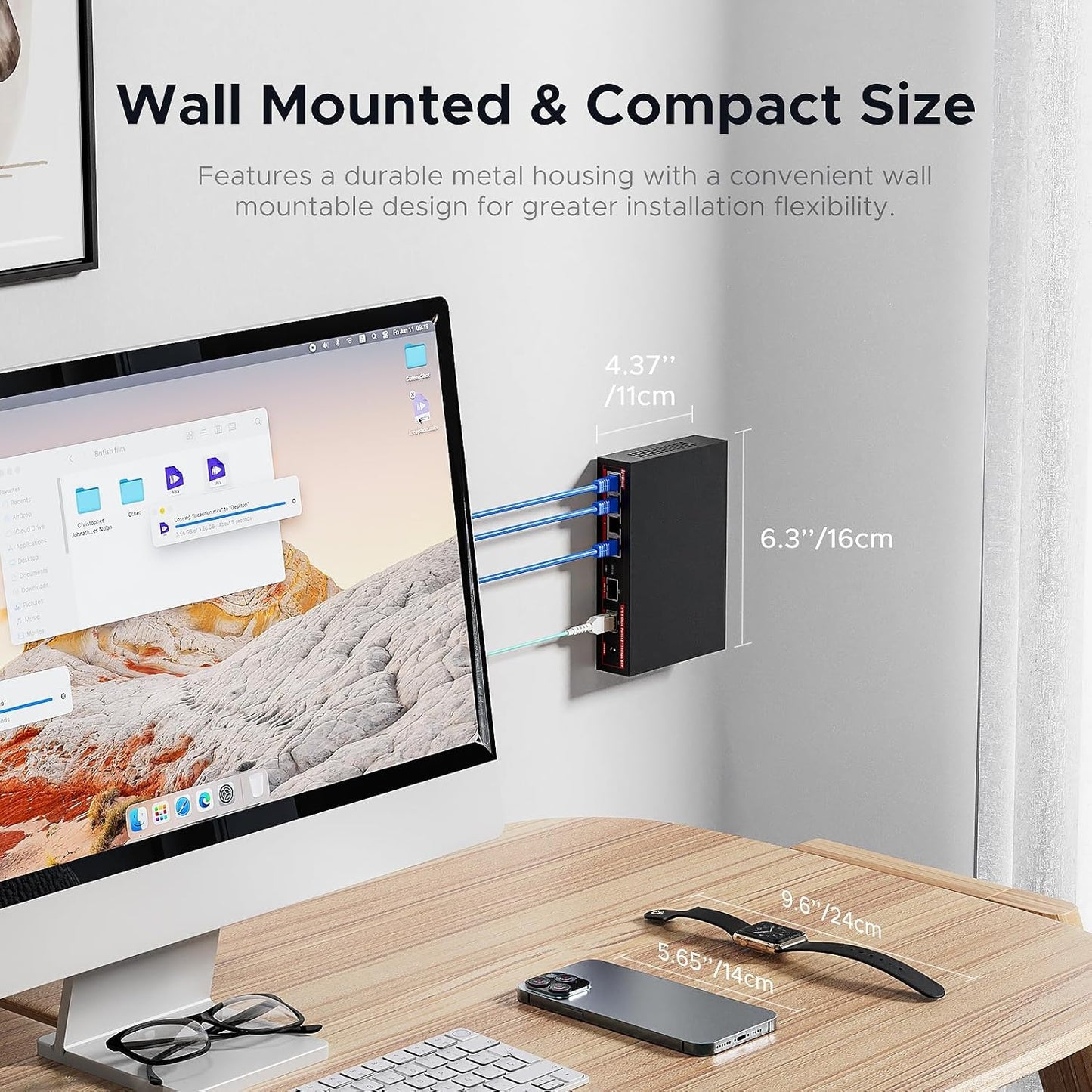 4 Port 2.5G with 2 Port 10Gbps SFP+ Desktop Network Switch | 7SNSR-25G402