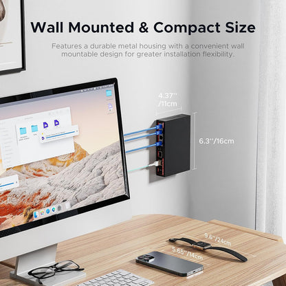 4 Port 2.5G with 2 Port 10Gbps SFP+ Desktop Network Switch | 7SNSR-25G402